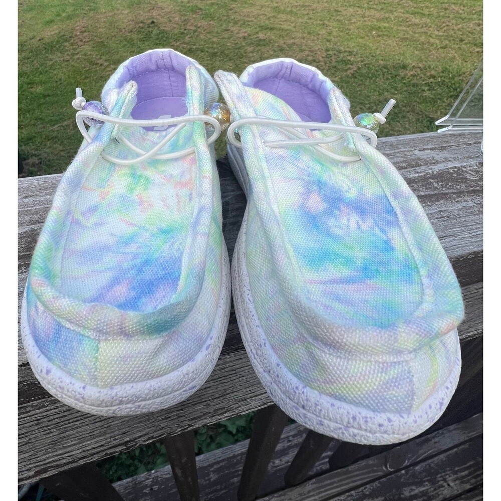 Lamo Kids Canvas Pull-On Shoe - Pastel Tie Dye size 1 - Picture 5 of 6